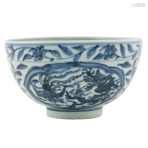 YUAN BLUE & ZIJIN GLAZED POCELAIN BOWL