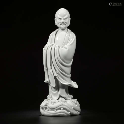 清 德化窑白瓷达摩立像