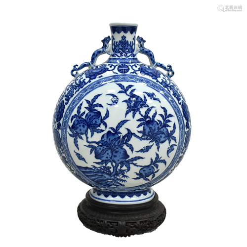 QIANLONG BLUE & WHITE PORCELAIN MOON V…