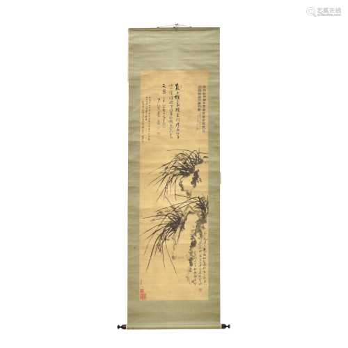 CHINESE PAINTING SCROLL OF ORCHIDS