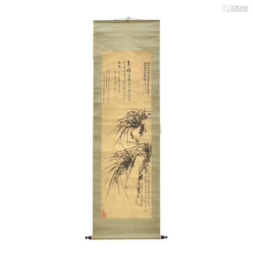 CHINESE PAINTING SCROLL OF ORCHIDS