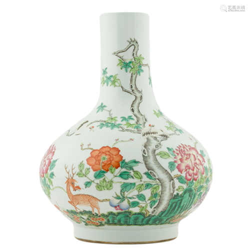 QING XUANTONG FAMILLE ROSE REWARD VASE