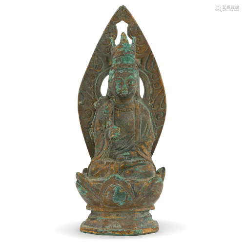 LIAO DYNASTY BRONZE SEATED GUANYIN
