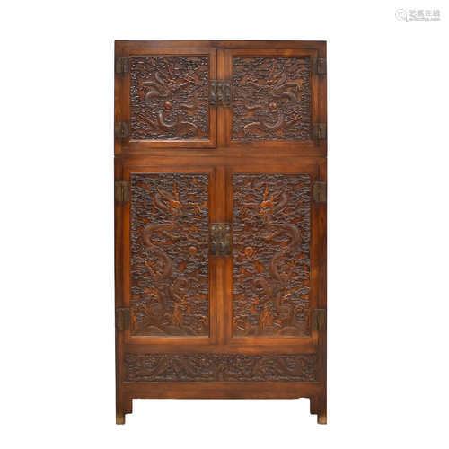 DRAGON CARVED HUANGHUALI CABINET