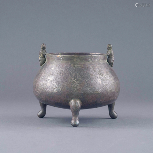 LIAO DYNASTY SILVER TRIPOD CENSER