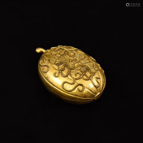 QIANLONG GILT BRONZE LIDDED BOX