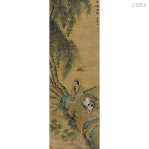 禹之鼎（款）（1647-1716）  清澈涟漪图 设色绢本立轴