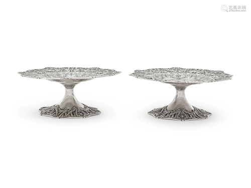 A Pair of American Silver Tazze