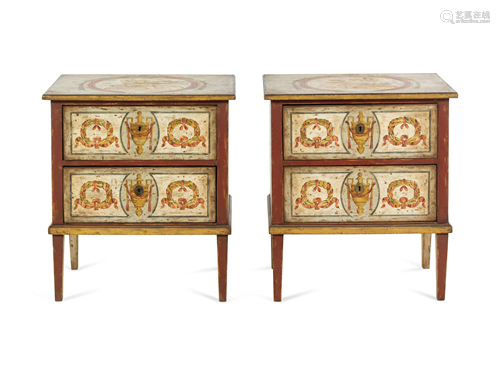 A Pair of Italian Painted Nightstands