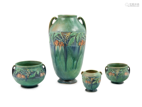 Four Roseville Pottery Vessels