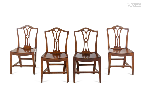 A Set of Four George III Style Mahogany Dining Chairs