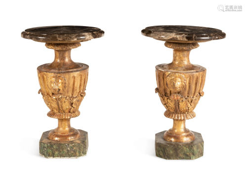 A Pair of George III Style Carved Giltwood and