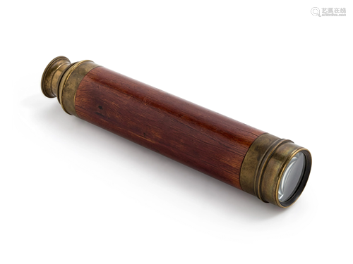 A Brass Mounted Walnut Telescope