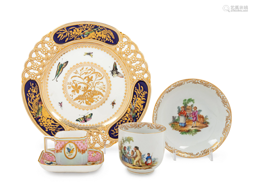 Two English Porcelain Teacup and Saucer Sets and a