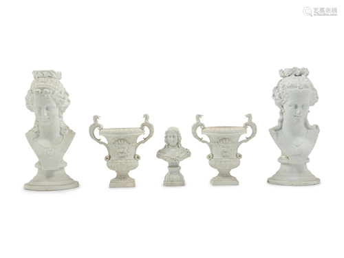 Six Bisque Porcelain Articles