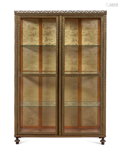 A Neoclassical Gilt Metal Mounted Vitrine Cabinet