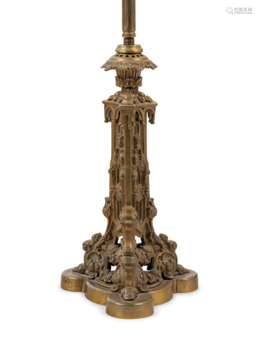 A Neoclassical Gilt Bronze Table Lamp