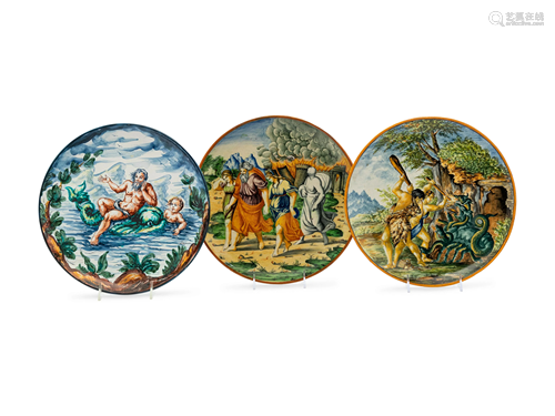 Three Italian Faience Chargers