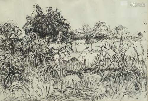 •Noel Rowston Brannan (1921-2001). Landscape, felt pen, signed and dated 1982, 42cm x 61cm. Artist