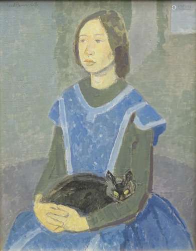 •Alf Ludlam (1941-2018). Girst with a cut after Gwen John c.1910-1920, oil on board, signed,