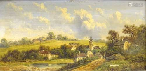 19thC Continental School. River landscape, oil on panel - pair, indistinctly signed, 14.5cm x 19.