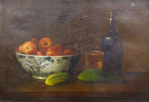 Bally (19thC). Fruit still life, oil on canvas, signed and dated 1820, 39.5cm x 57cm.