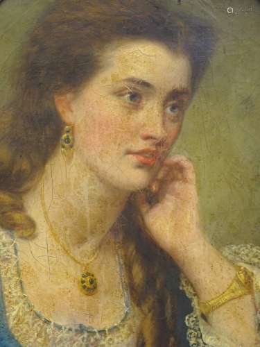 19thC British School. Head and shoulders portrait of a lady, Miss Gush, oil on canvas, 60cm x 50cm.