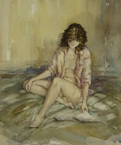 •Francis A. Boxall (20thC). Gillian, watercolour, signed, titled and dated April (19)92, 40.5cm x