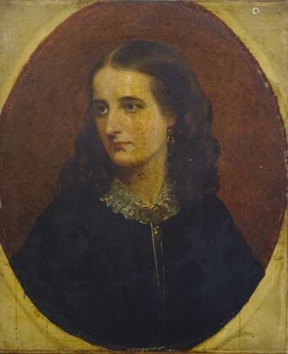 19thC British School. Head and shoulders portrait of a young woman, Miss Gush, oil on canvas, 60cm x