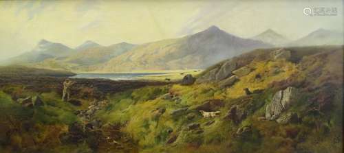 19thC British School. Highland scene with huntsman and gun dogs, oil on canvas, indistinctly signed.