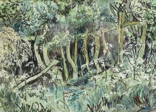 •Noel Rowston Brannan (1921-2001). Burbage Woods, watercolour, signed, dated 1984, titled verso,