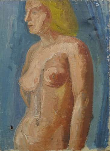 •Noel Rowston Brannan (1921-2001). Nude study, oil on canvas, 40.5cm x 30cm.