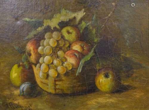 H. Roigonot (19thC). Floral still life, oil on canvas, signed and dated, 31cm x 39cm.