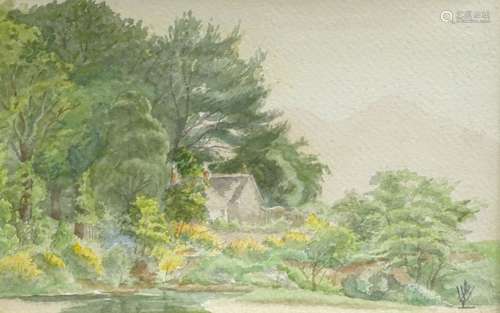 19thC/20thC British Schoold. Gamekeepers cottage Killicrankie Perthshire, watercolour,