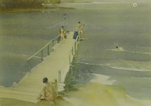 •William Russell Flint (1880-1969). Northern Waters, artist signed coloured print, 41cm x 55cm.