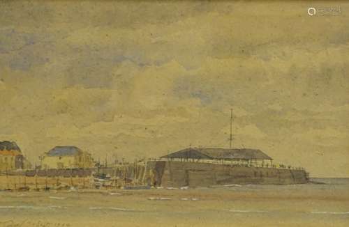 •Stan Barrell (20thC). Broadstairs Jetty, watercolour, signed, dated Sept 1946, titled verso, 19cm x