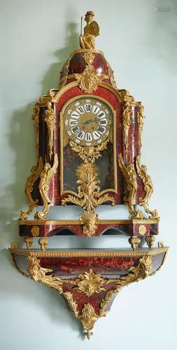 An impressive Regence style gilt brass mounted tortoiseshell bracket clock