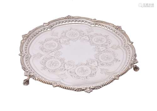 A late Victorian silver hexalobed salver by Charles Boyton II