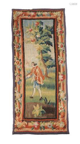 A French pastoral tapestry fragment