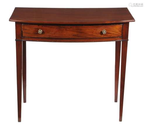 A Regency mahogany and line inlaid bowfront side table