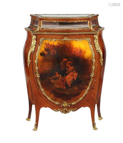 A French kingwood and Vernis Martin bijouterie cabinet