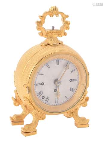 An Austrian grande sonnerie striking 'Pendule d'Officier' with alarm