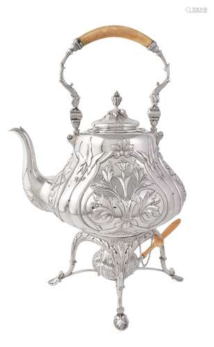 An Austro-Hungarian silver baluster five piece tea and coffee service by Vinzenz Mayer's Sohne