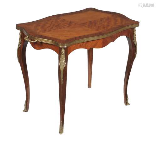 A French rosewood banded and parquetry occasional table