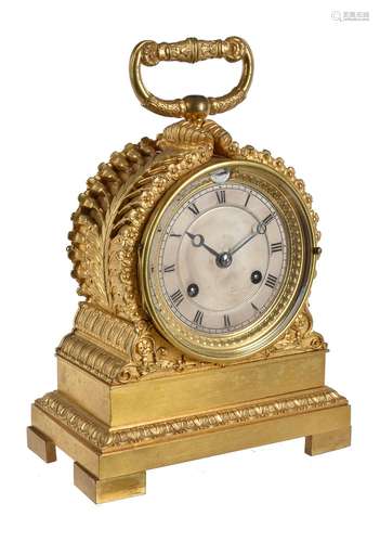 A French gilt brass 'Pendule d'Officier' mantel clock