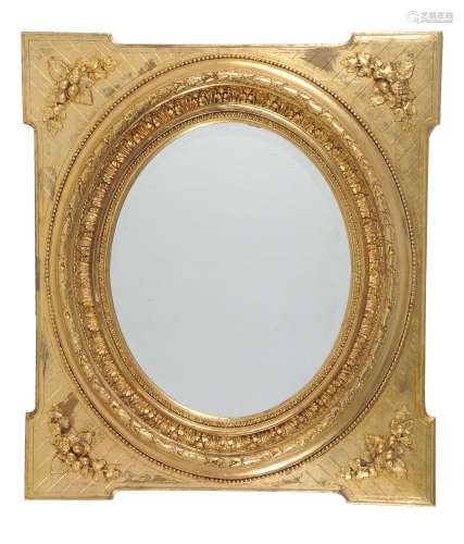 A French carved wall mirror