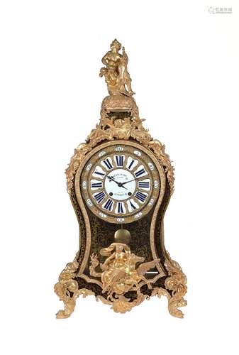 A French rosewood, Boulle and ormolu mounted bracket clock