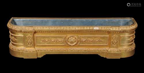 A French giltwood and composition banquette or jardiniere