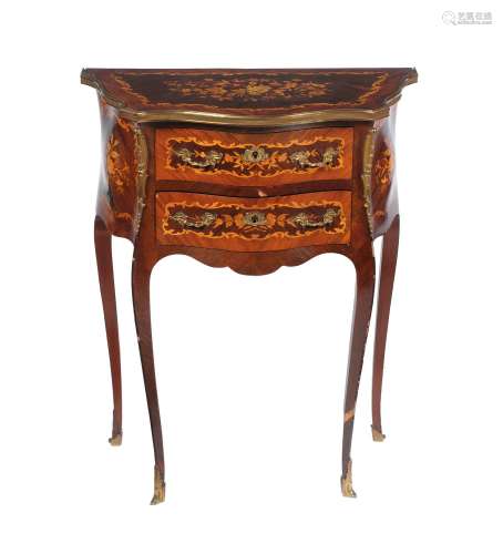 A French kingwood and marquetry side table