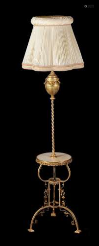 A French gilt metal standard lamp